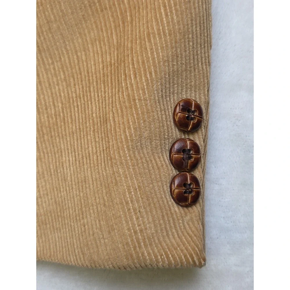 Vtg 70s Wrangler Western Corduroy Jacket Elbow Patch Tan Sport Coat Blazer Sz 40